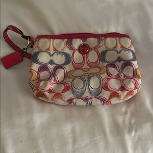 Coach Pink and Purple Clutch Wristlet